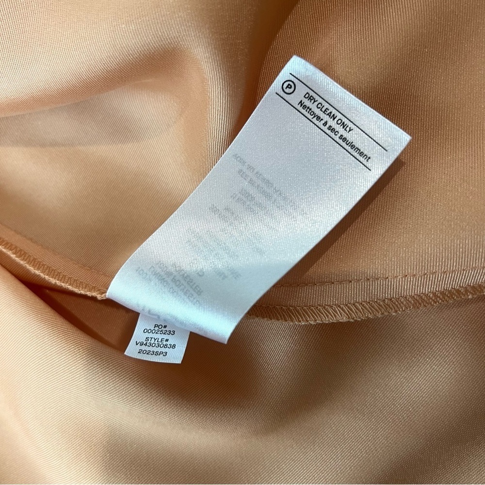 Vince Sheer Crinkle Lettuce-Edge Midi Skirt Light Orange Size Small - Picture 10 of 12